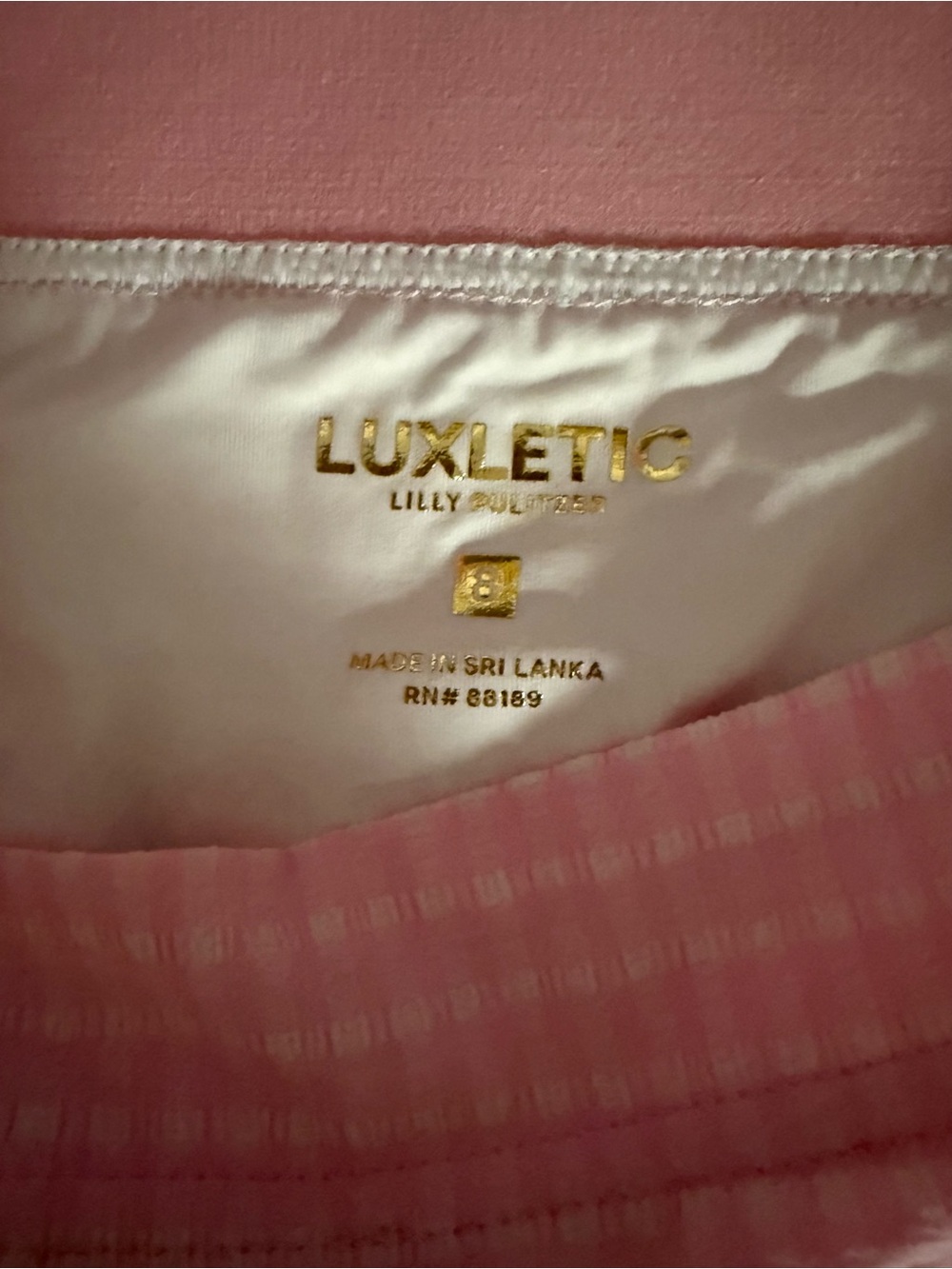 Lilly Pulitzer Pink and White Luxletic Skort - Picture 7 of 9